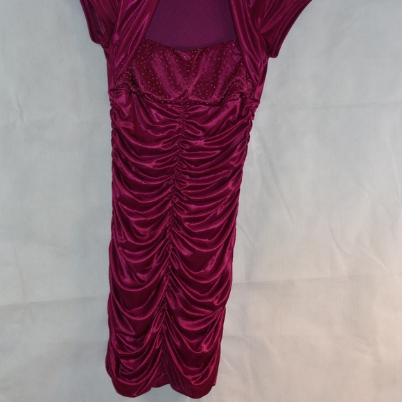 Bodycon Pink Beaded Rouched Dress SZ S Speekless - Picture 5 of 8